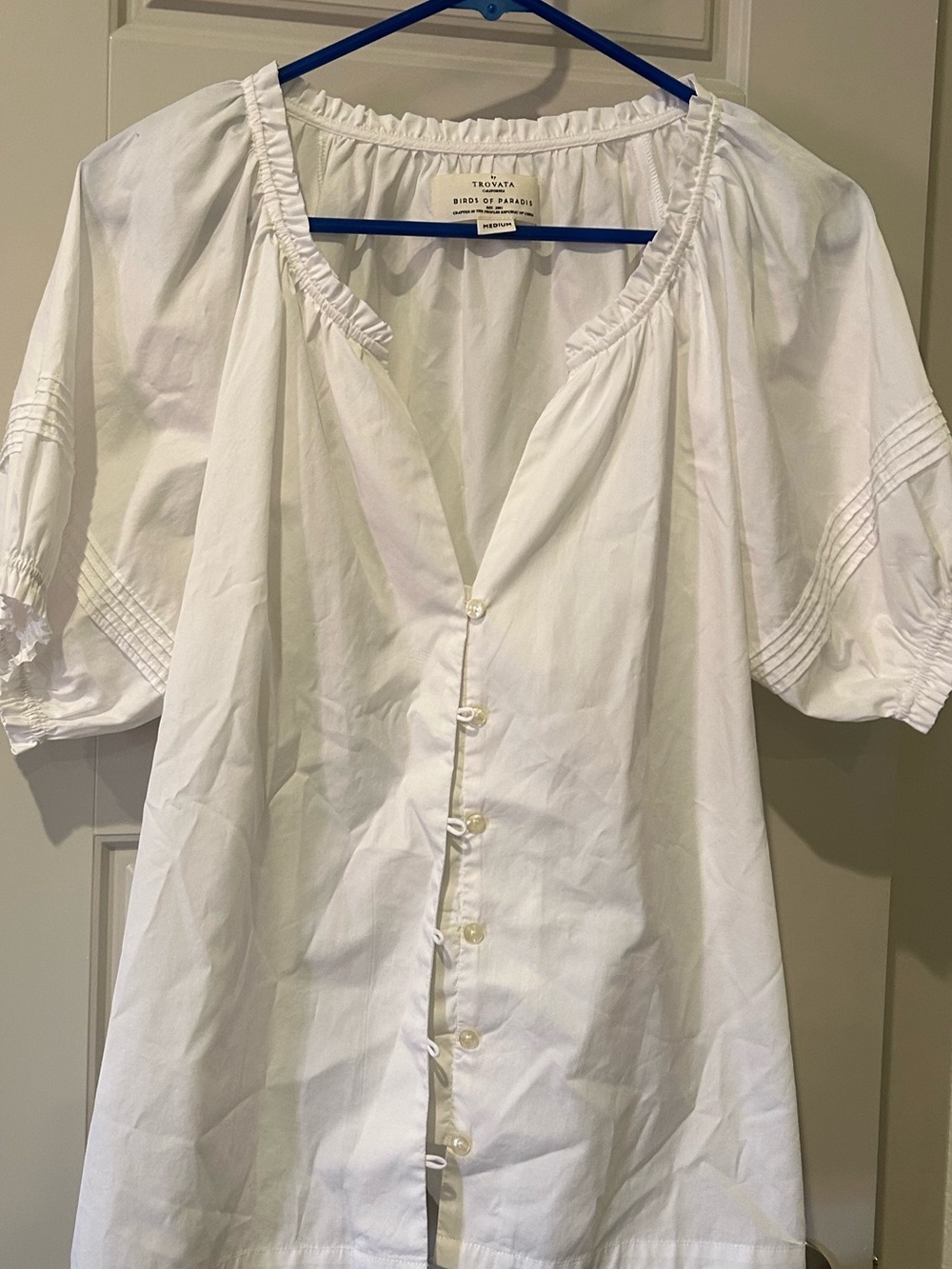 Trovata Birds of Paradise white cotton Button-Up Top